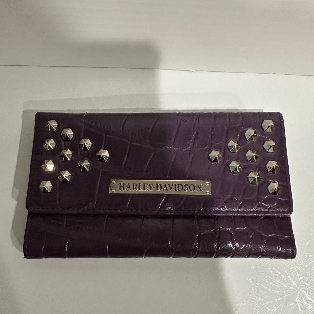 Harley Davidson Leather Wallet Purple
